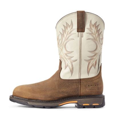 Ariat WorkHog Kahverengi / Beyaz Iş Ayakkabıları Erkek (42142-206)